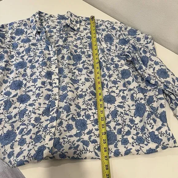 J. Jill A-line linen-blend maxi dress Floral 3XL Party Vacation Clean girl - Picture 11 of 12